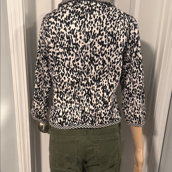 Ruby Rd. Monochrome Patterned Bomber Jacket - Picture 2 of 2